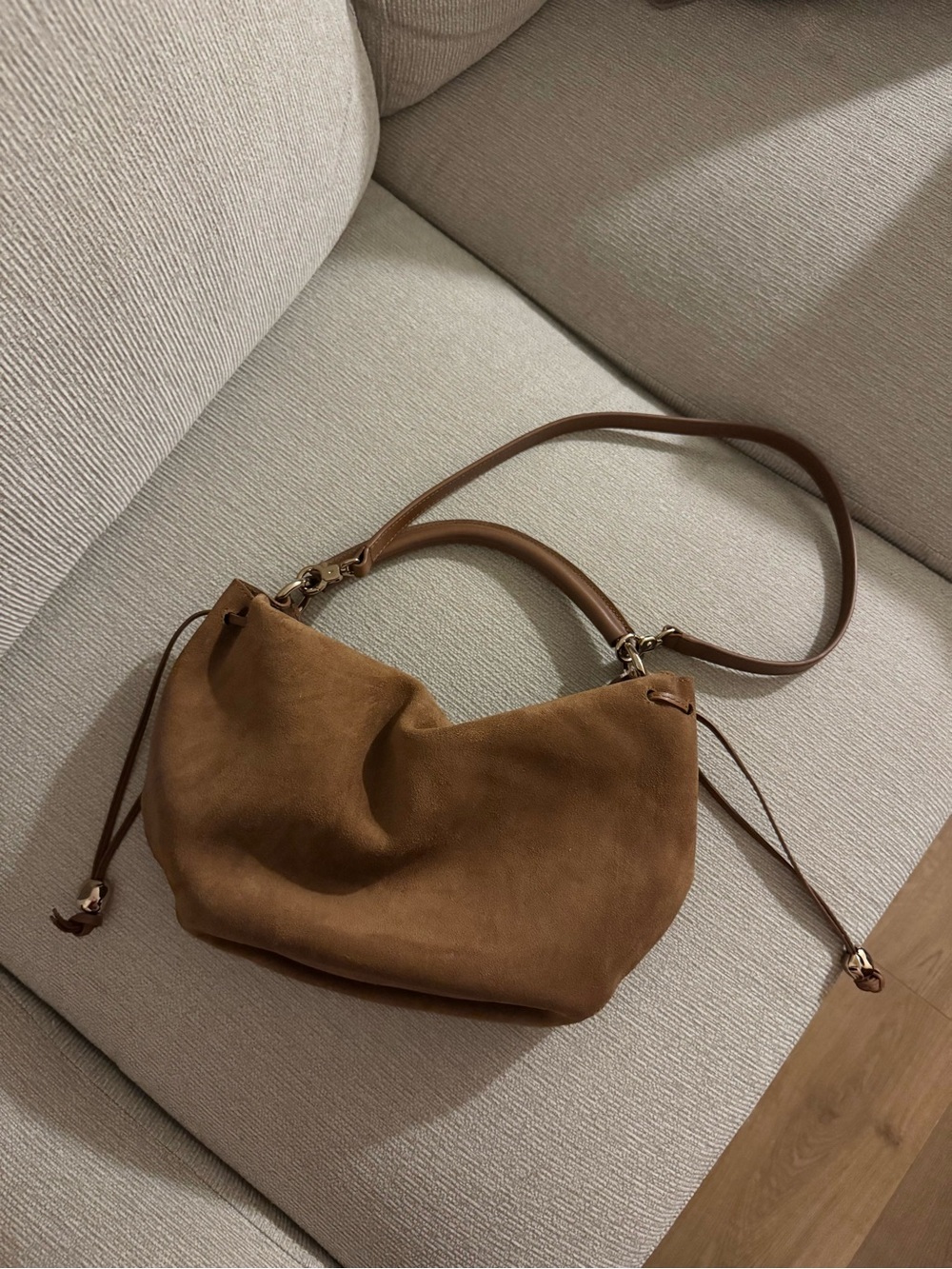 NWT Madewell The Camren Gathered Shoulder Bag in Aged Cognac
